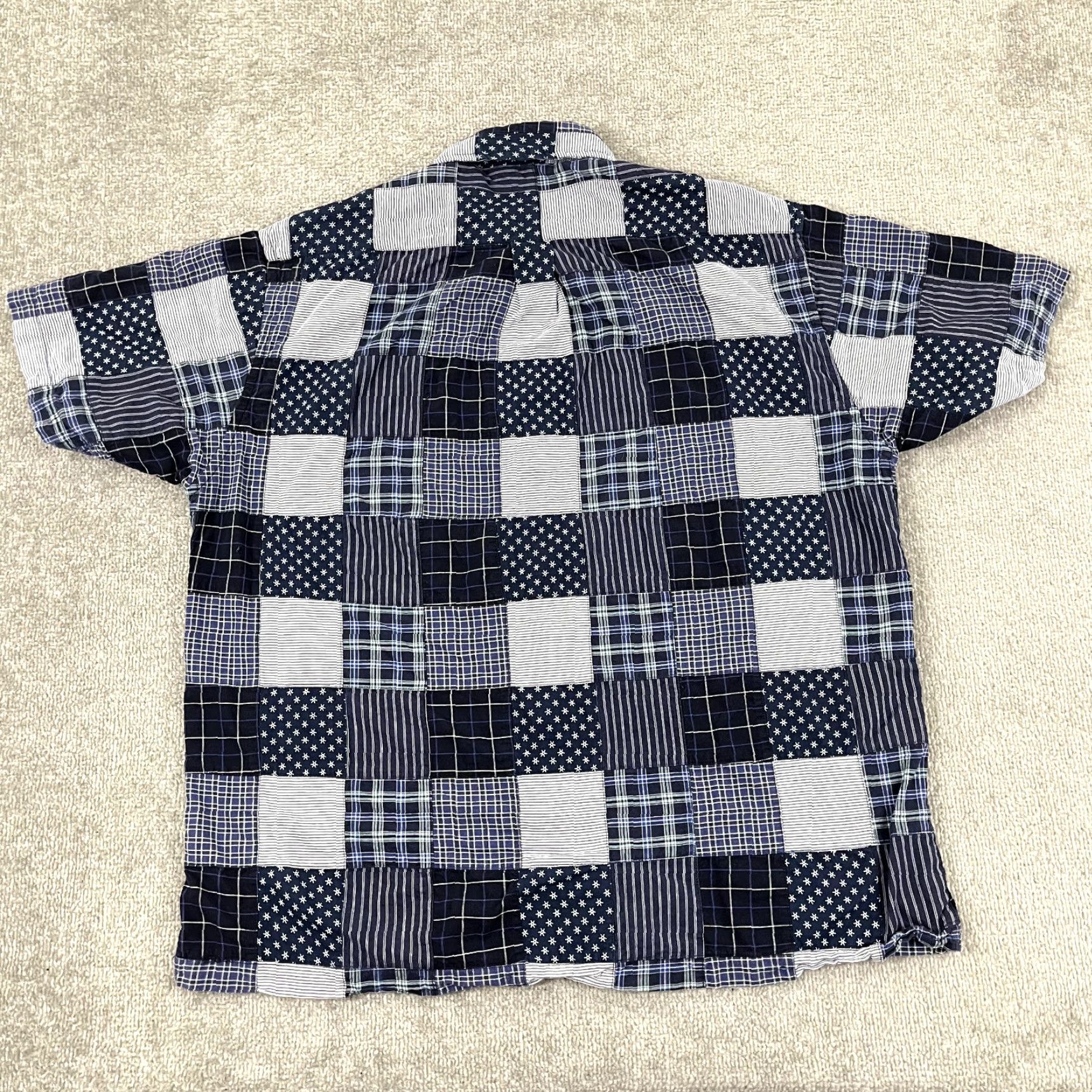Brooks Brothers Brooks Brothers Shirt Mens Large Blue Patchwork Button Down Short Sleeve Preppy Size US L / EU 52-54 / 3 - 5 Thumbnail