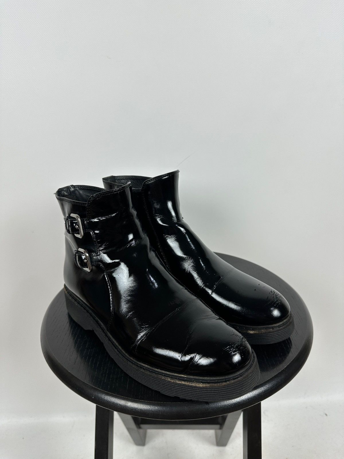 Prada Women’s Prada Black Patent Leather Ankle Boots Size US 9.5 / IT 39.5 - 6 Thumbnail