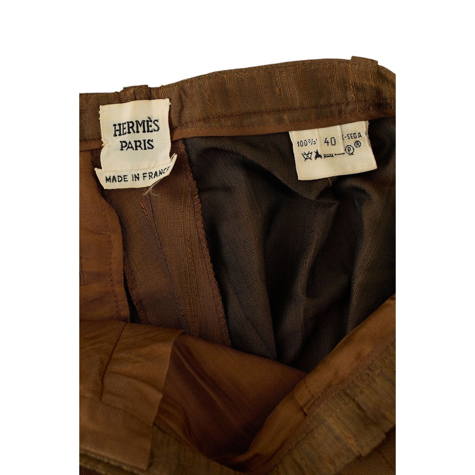 by Jean Paul Gaultier Silk Brown Pants