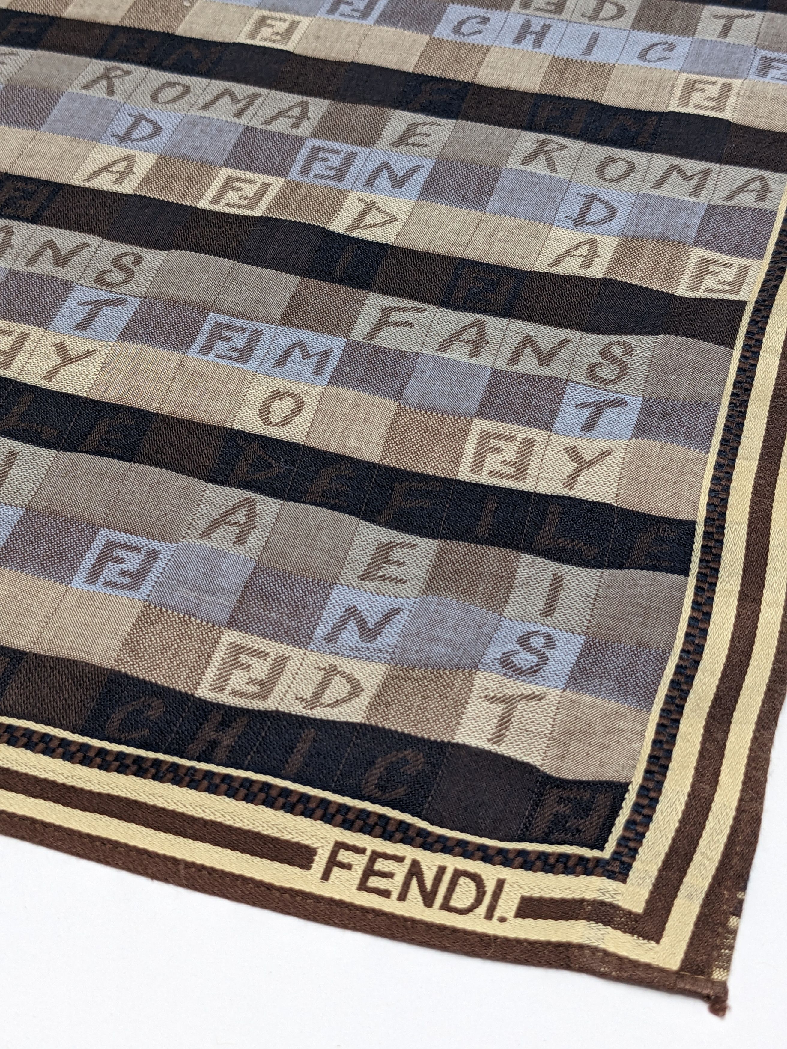 Fendi Vintage FENDI Word Search Brown Blue Typography Logo Size ONE SIZE - 2 Thumbnail