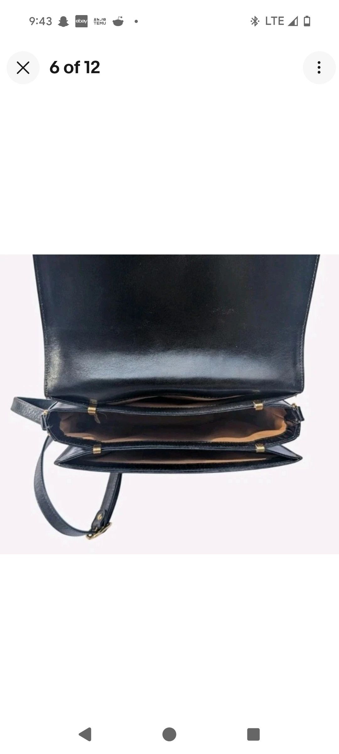 Bally Vintage Calfskin Leather Black Crossbody Bag Excellent Cond Size ONE SIZE - 7 Thumbnail