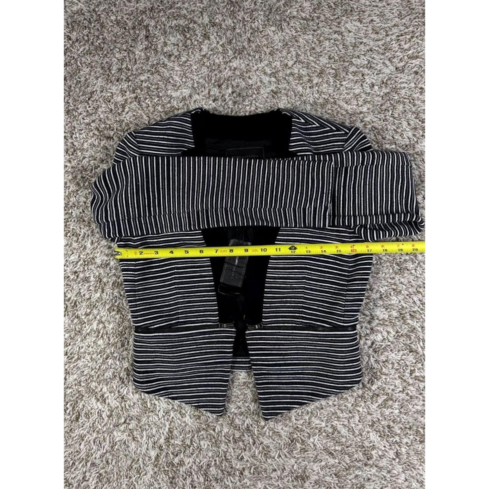 Bcbgmaxazria BCBGMAXAZRIA Women's Striped Blazer Jacket XS Gray Regular Jacket Blazer Womens XS Size XS / US 0-2 / IT 36-38 - 6 Thumbnail