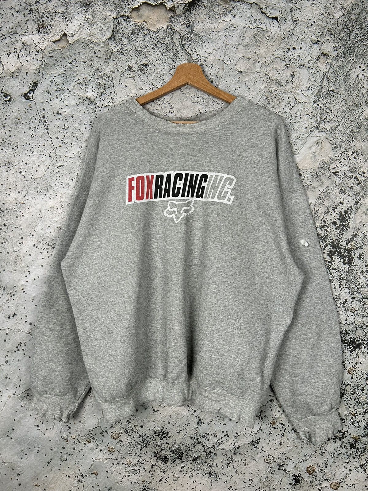 Fox Racing × Vintage Vintage Fox Racing 90s Thrashed Crewneck Boxy Rap Baggy Size US L / EU 52-54 / 3 - 1 Thumbnail