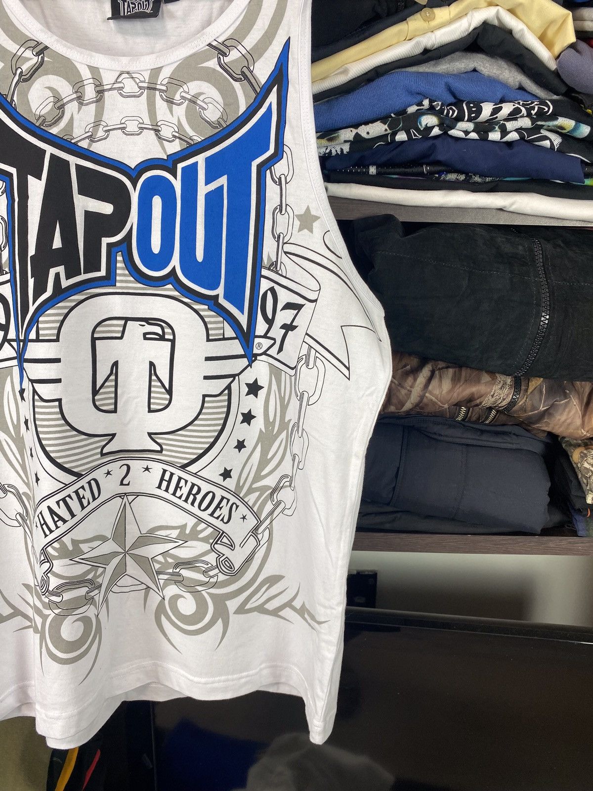 Tapout × Vintage Crazy VTG Y2K Tapout Graphic Tee Sleeveless Size US L / EU 52-54 / 3 - 4 Thumbnail