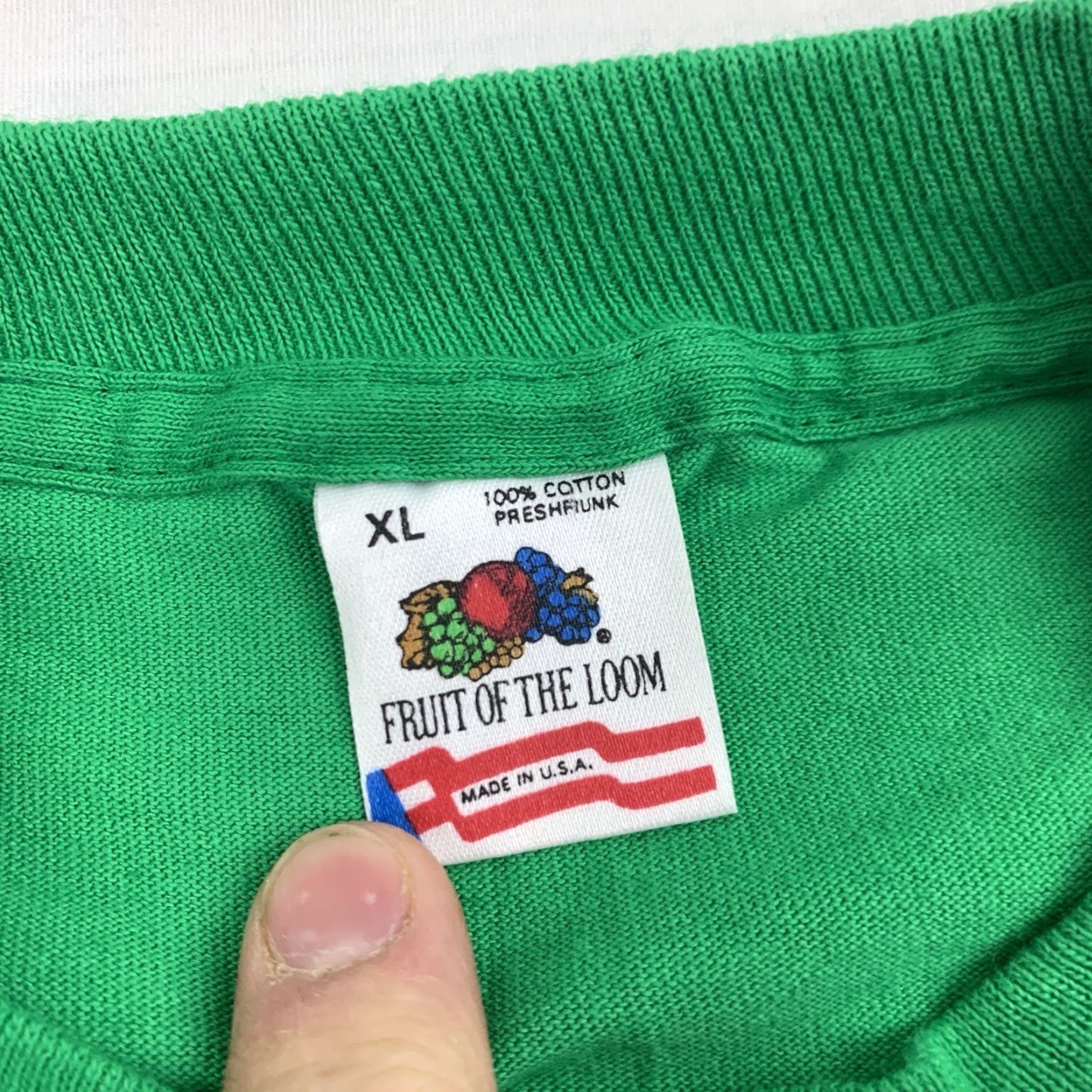 Fruit Of The Loom VINTAGE Fruit of the Loom Jamaican Yardy Posse T-Shirt Adult XL Short Sleeve Crew Neck Green 90s Tropical Mens Size US XL / EU 56 / 4 - 3 Thumbnail