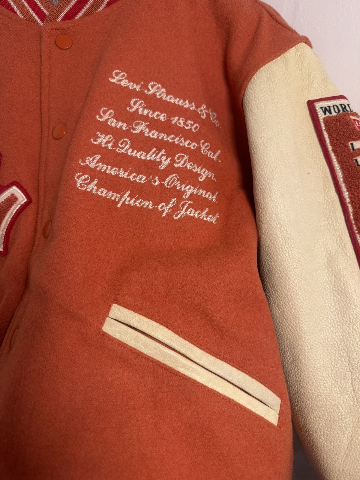 Levi's Vintage Clothing Levi's Wool Varsity Jacket Red Tab 90s Size US M / EU 48-50 / 2 - 11 Thumbnail