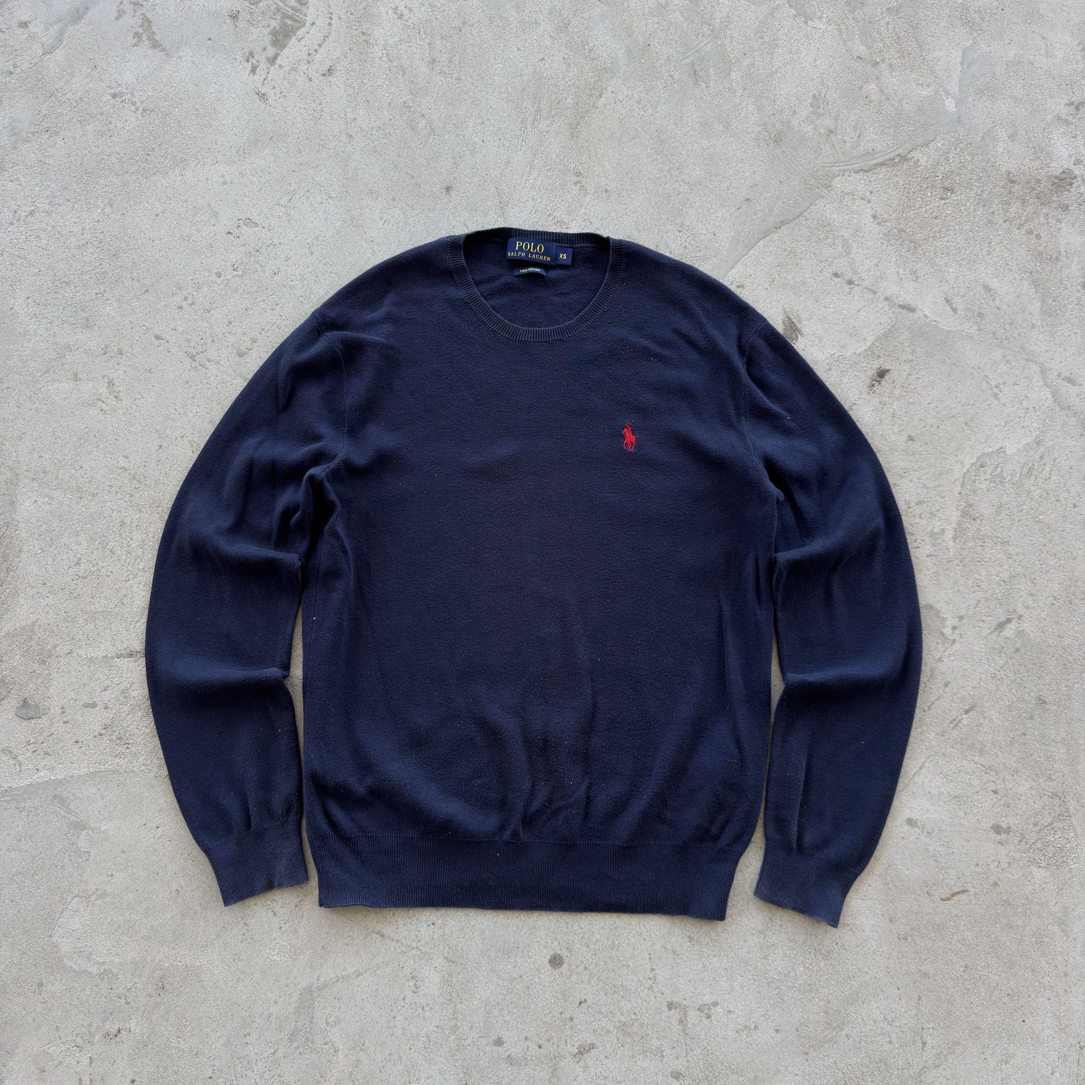 Polo Ralph Lauren Polo Ralph Lauren Navy Pima Cotton Crewneck Sweater Size XS Size US XS / EU 42 / 0 - 1 Thumbnail