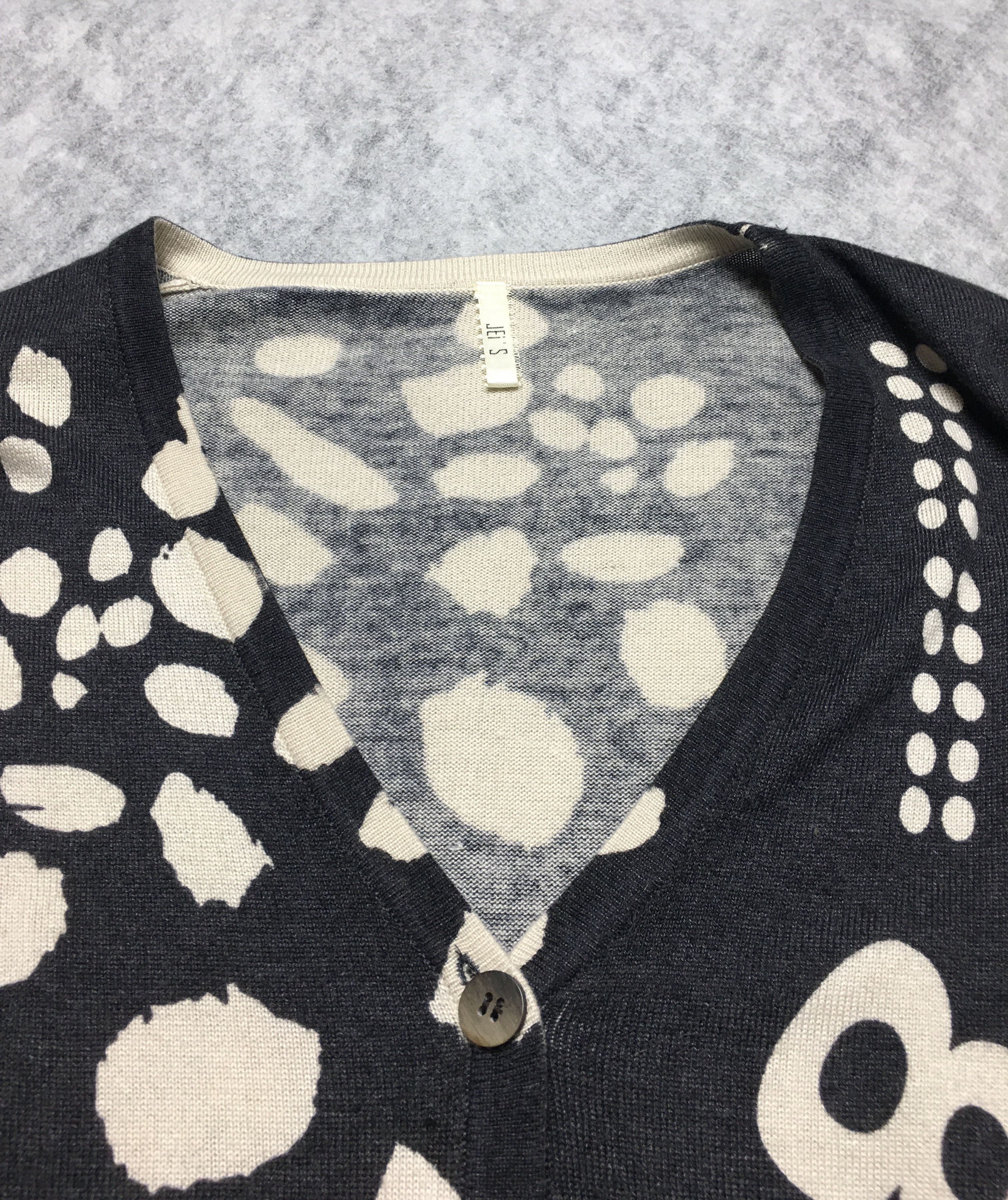 Other Jei's Cashmere Wool Cardigan Numbers Print Faux Leather Size S / US 4 / IT 40 - 8 Thumbnail