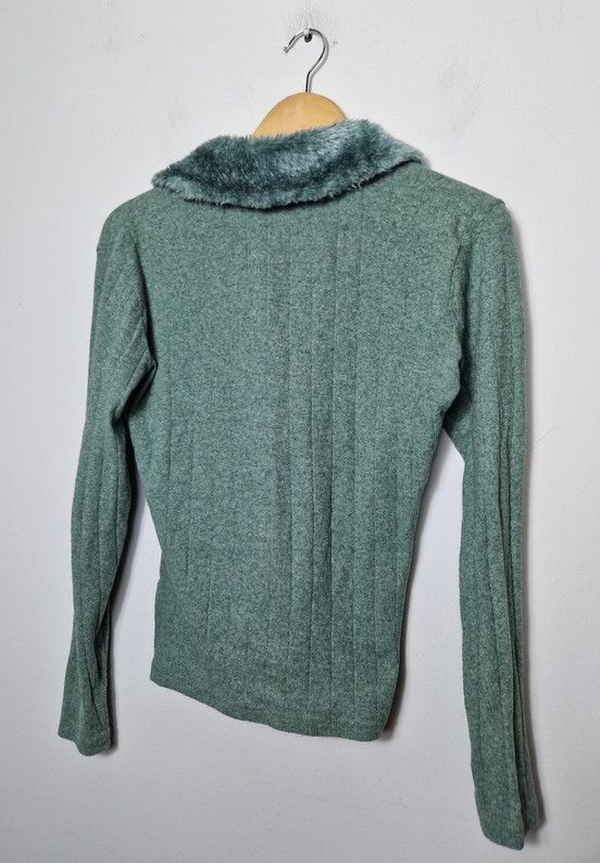 Hysteric Glamour × If Six Was Nine vintage faux fur green cardigan Size L / US 10 / IT 46 - 3 Thumbnail