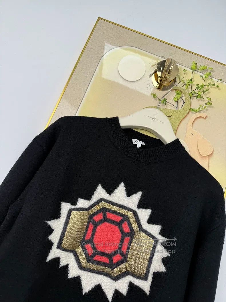 Loewe Loewe Wool Jacquard Crewneck Knit Sweater Size S / US 4 / IT 40 - 3 Thumbnail