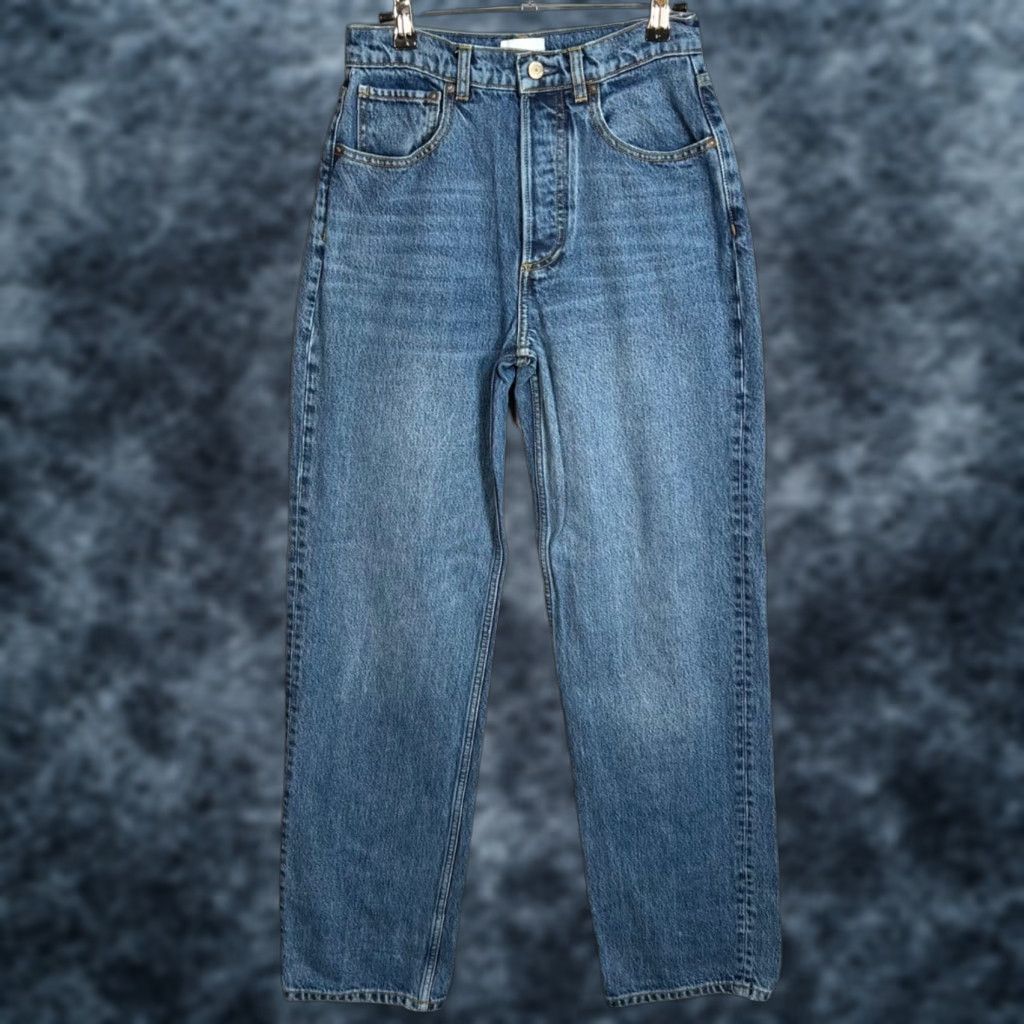 Boyish Boyish Womens Size 25 High-Waisted Straight Leg Jeans Blue Organic Cotton Blend Denim 5-Pocket Womens Measurements 32 In Inseam Vintage No Jacket? Size 42" / US 20 - 1 Thumbnail
