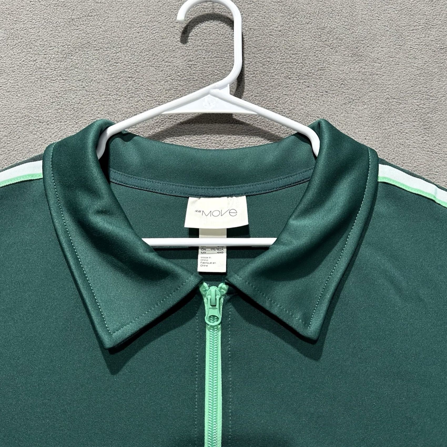 H&M H&M Track Jacket Womens 4XL Green Striped Full Zip Collared Athletic EUC Size XXL / US 16-18 / IT 52-54 - 3 Thumbnail