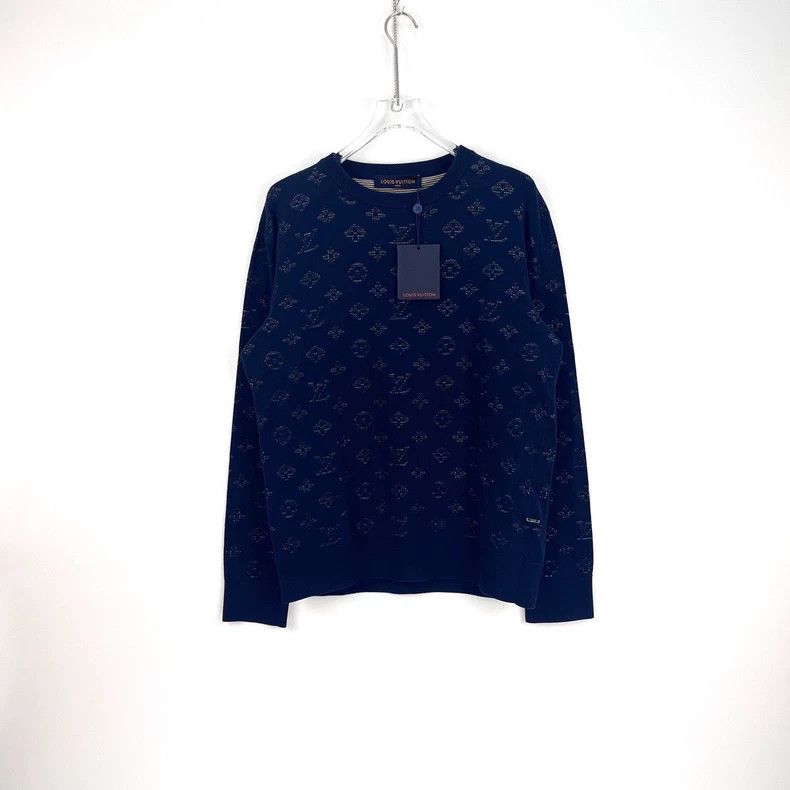 Louis Vuitton Louis Vuitton Navy blue colorful hollowed-out full-print sw Size US L / EU 52-54 / 3 - 3 Thumbnail