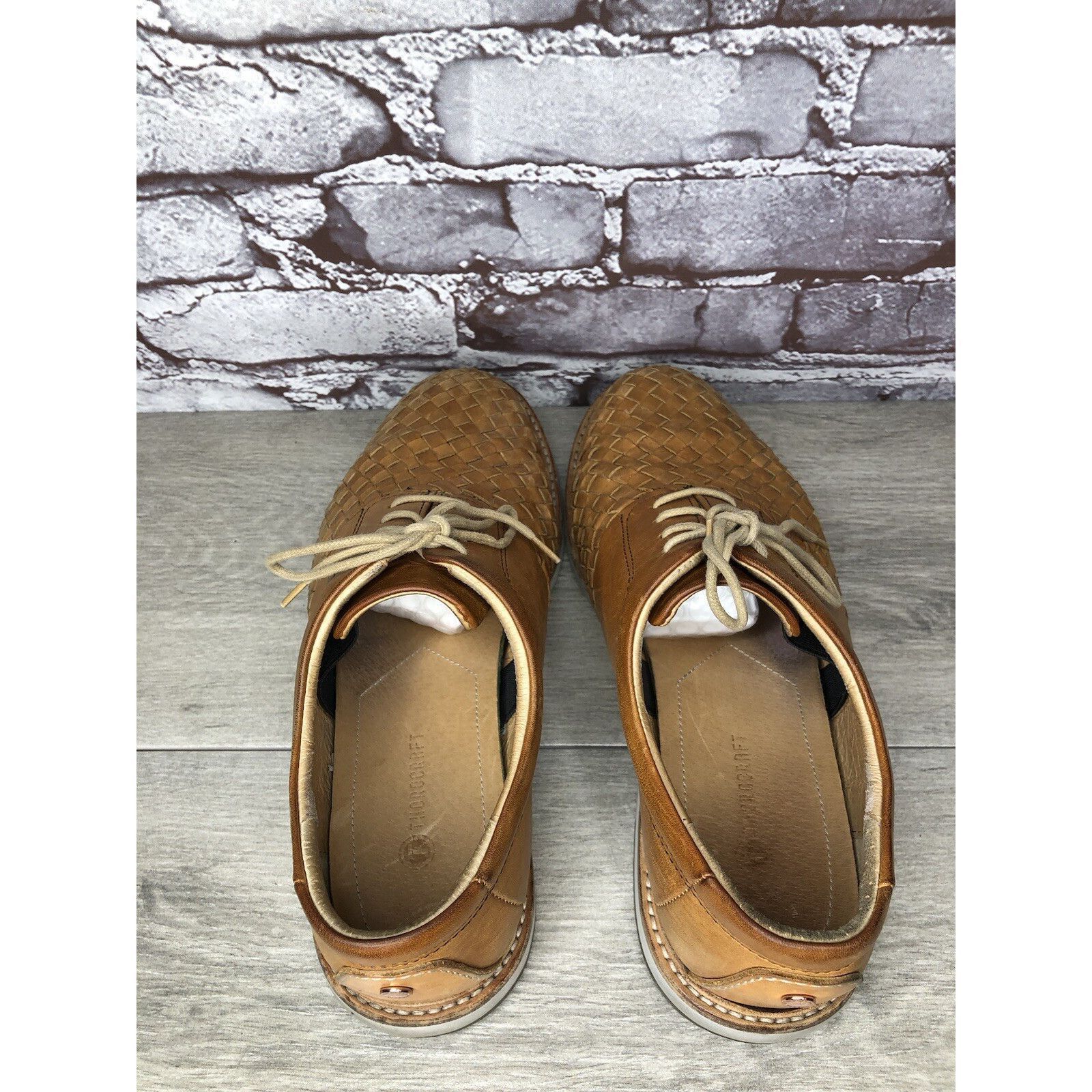 Other THOROCRAFT ROSS Brown Woven Leather Oxfords Lace Up Shoes Me Size US 10 / EU 43 - 20 Thumbnail