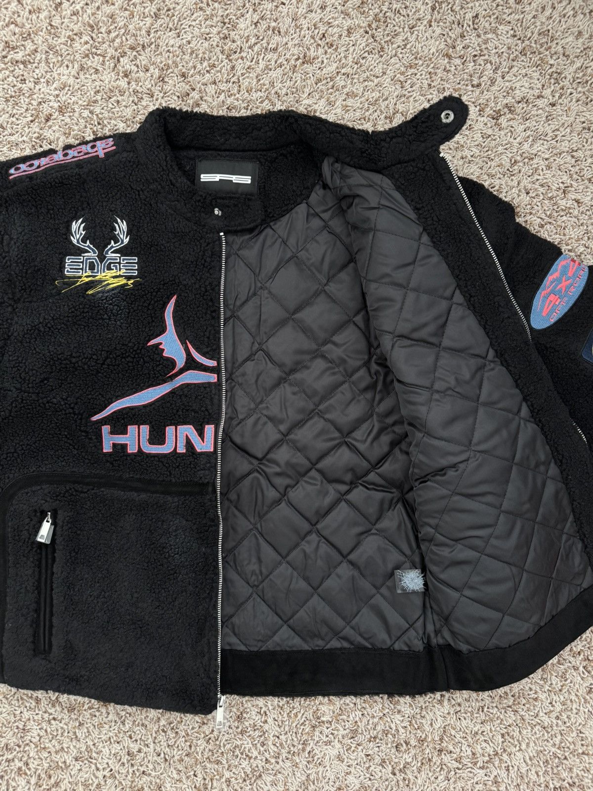 Sp5der Sp5der Black Sherpa Hunter Moto Jacket Size US M / EU 48-50 / 2 - 7 Thumbnail