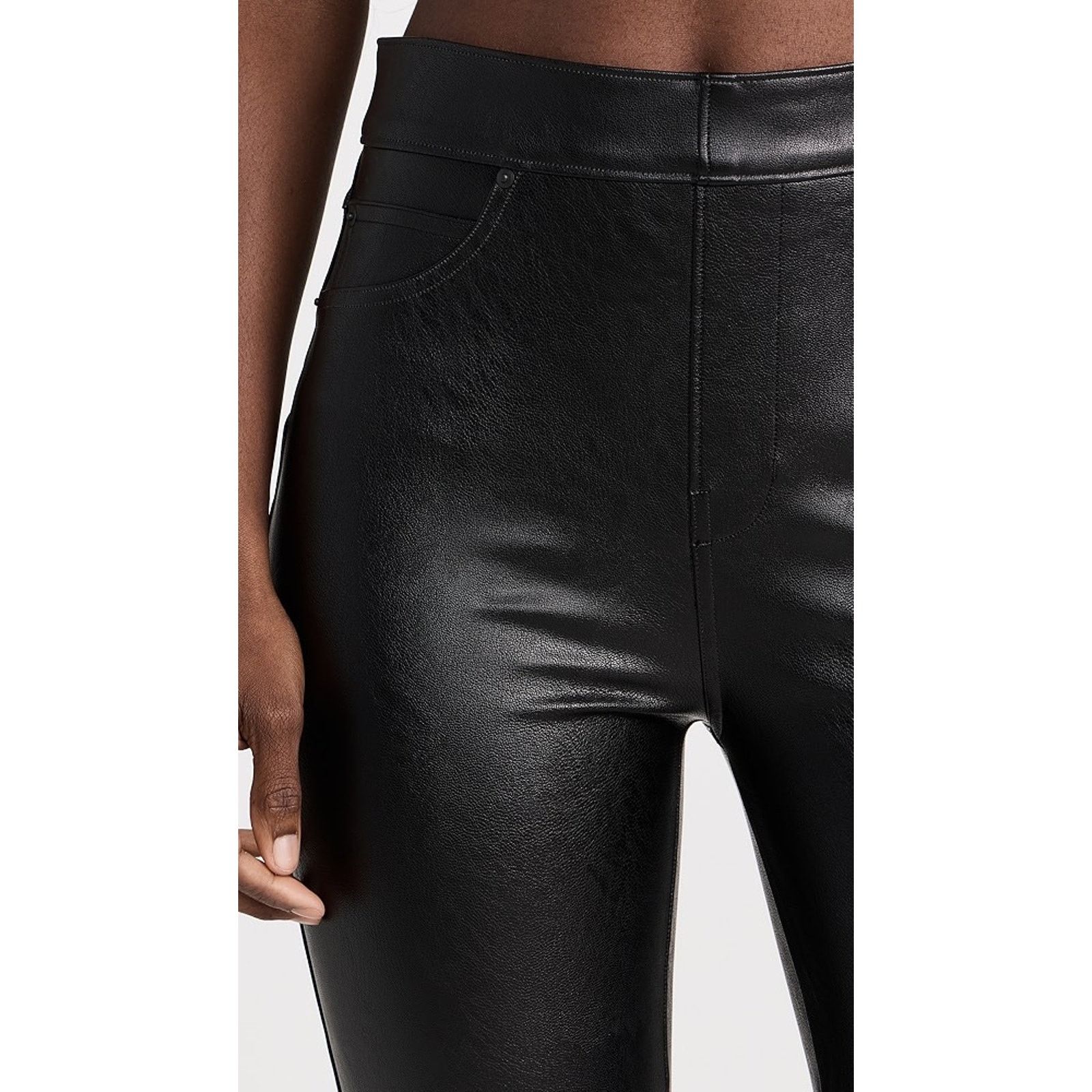 Spanx NWT Spanx II Ankle Skinny Luxe Black Faux Leather Pant Size 27" / US 4 / IT 40 - 4 Thumbnail