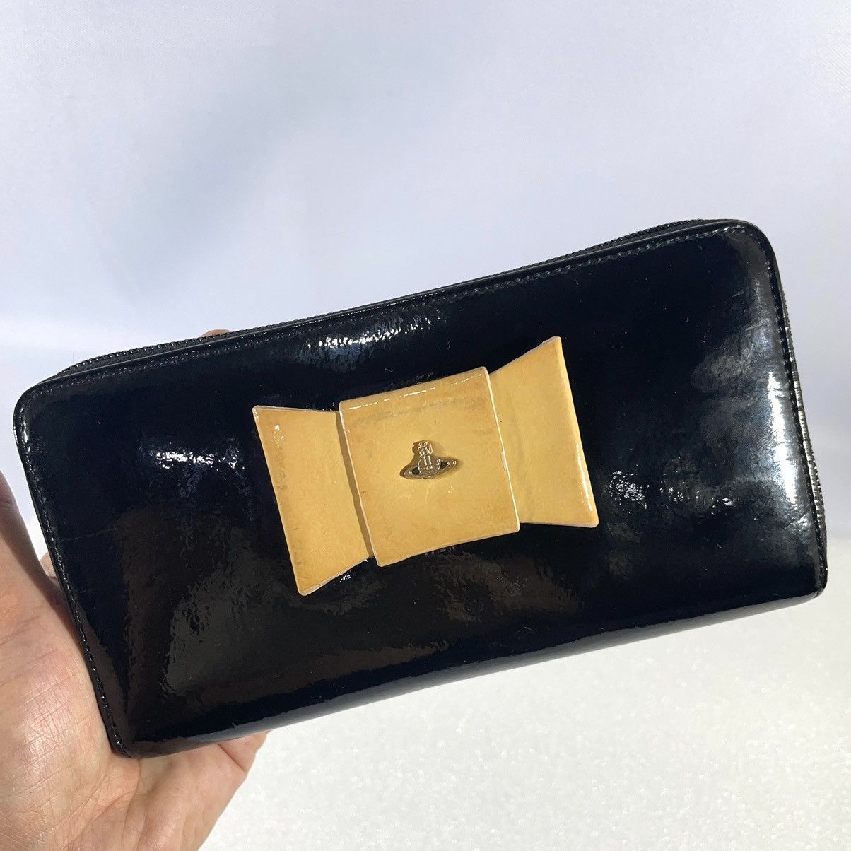 Vivienne Westwood Patent Leather Ribbon Long Wallet Size ONE SIZE - 1 Thumbnail