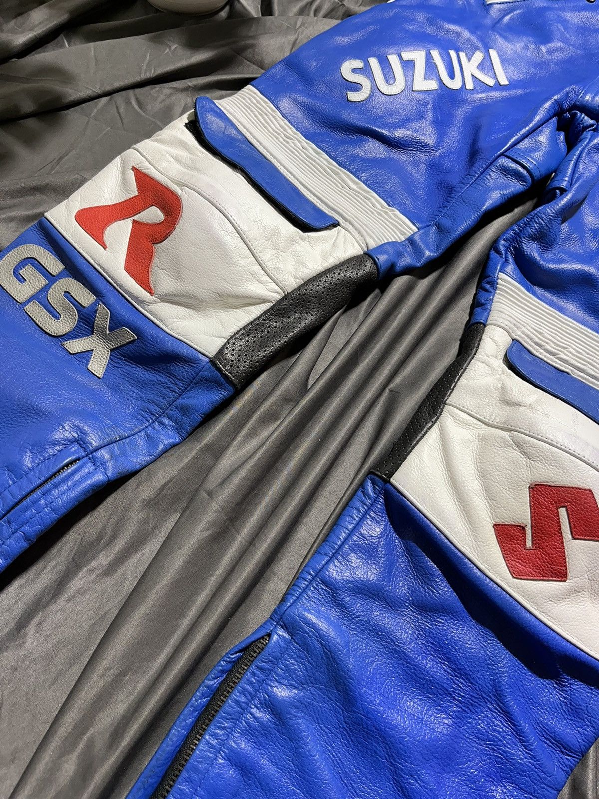 Japanese Brand Vintage Suzuki racing MOTO suit big multi Logo real leather Size US XL / EU 56 / 4 - 21 Thumbnail