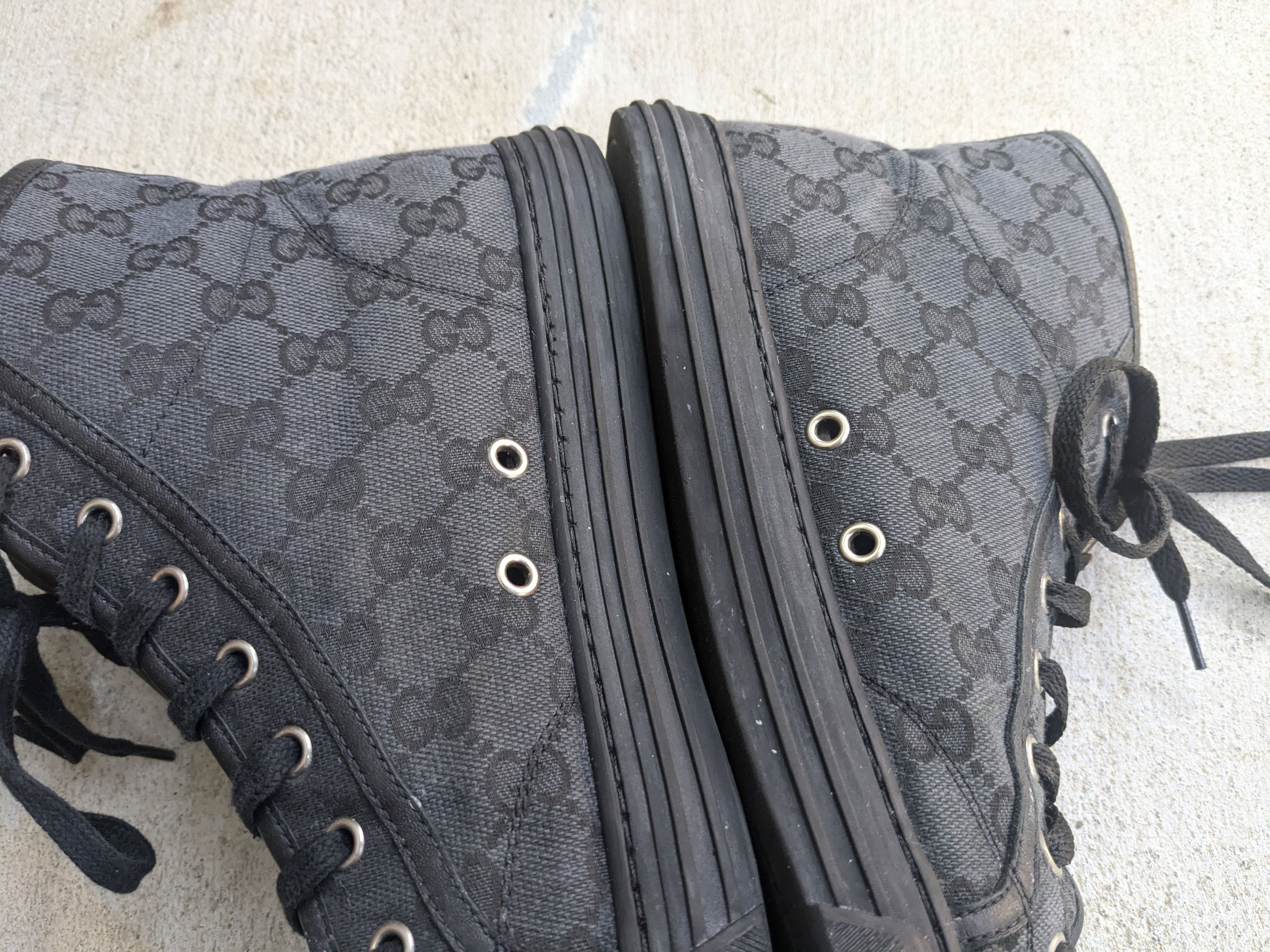 Gucci Gucci Guccissima Sneakers 10.5 Black Monogram Leather Size US 10.5 / EU 43-44 - 7 Thumbnail