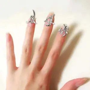 Japanese Brand Spikes Cyberpunk Art Adjustable Size Ring Size ONE SIZE - 1 Thumbnail