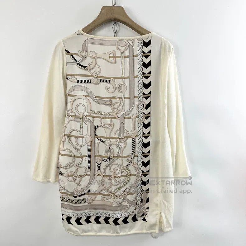 Hermes Hermes White and beige patchwork mid-sleeve for ladies Size XS / US 0-2 / IT 36-38 - 2 Thumbnail