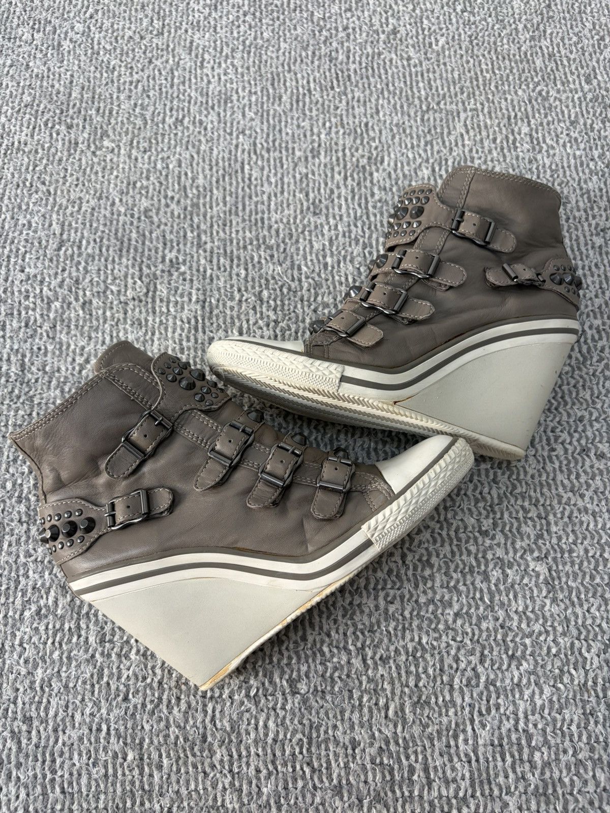ASH Ash Stud Wedge Genial Buckled Leather Size 38 Size US 8 / IT 38 - 6 Thumbnail