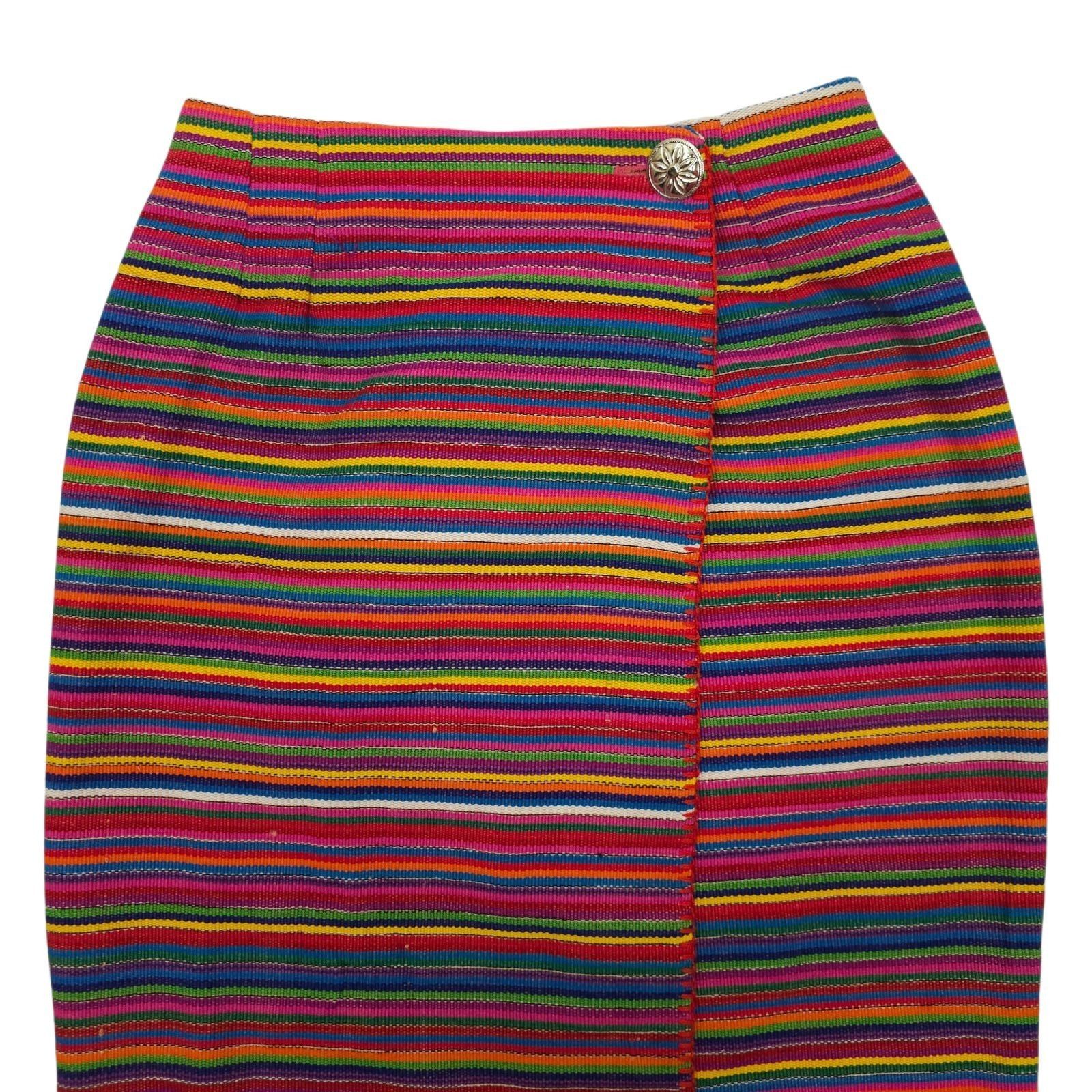 Other F.L. Malik Wrap Skirt 6 Striped Vintage Rainbow Pencil Midi Size 28" / US 6 / IT 42 - 9 Thumbnail