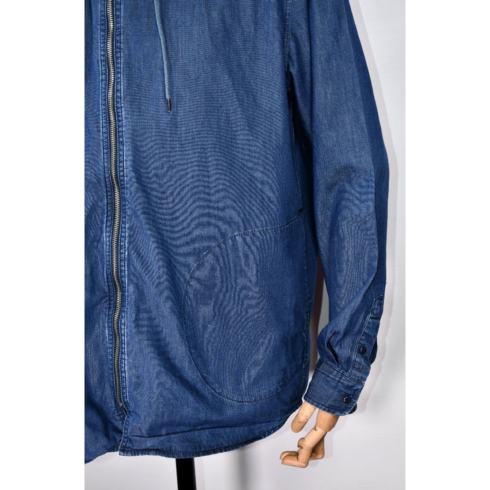 Diesel Diesel Hooded Shirt Jacket Denim Blue 2XL Mens Hoodie Jacket Shirt 2XL Denim Blue Dieselshirt Jacket Mens Size US XXL / EU 58 / 5 - 4 Thumbnail
