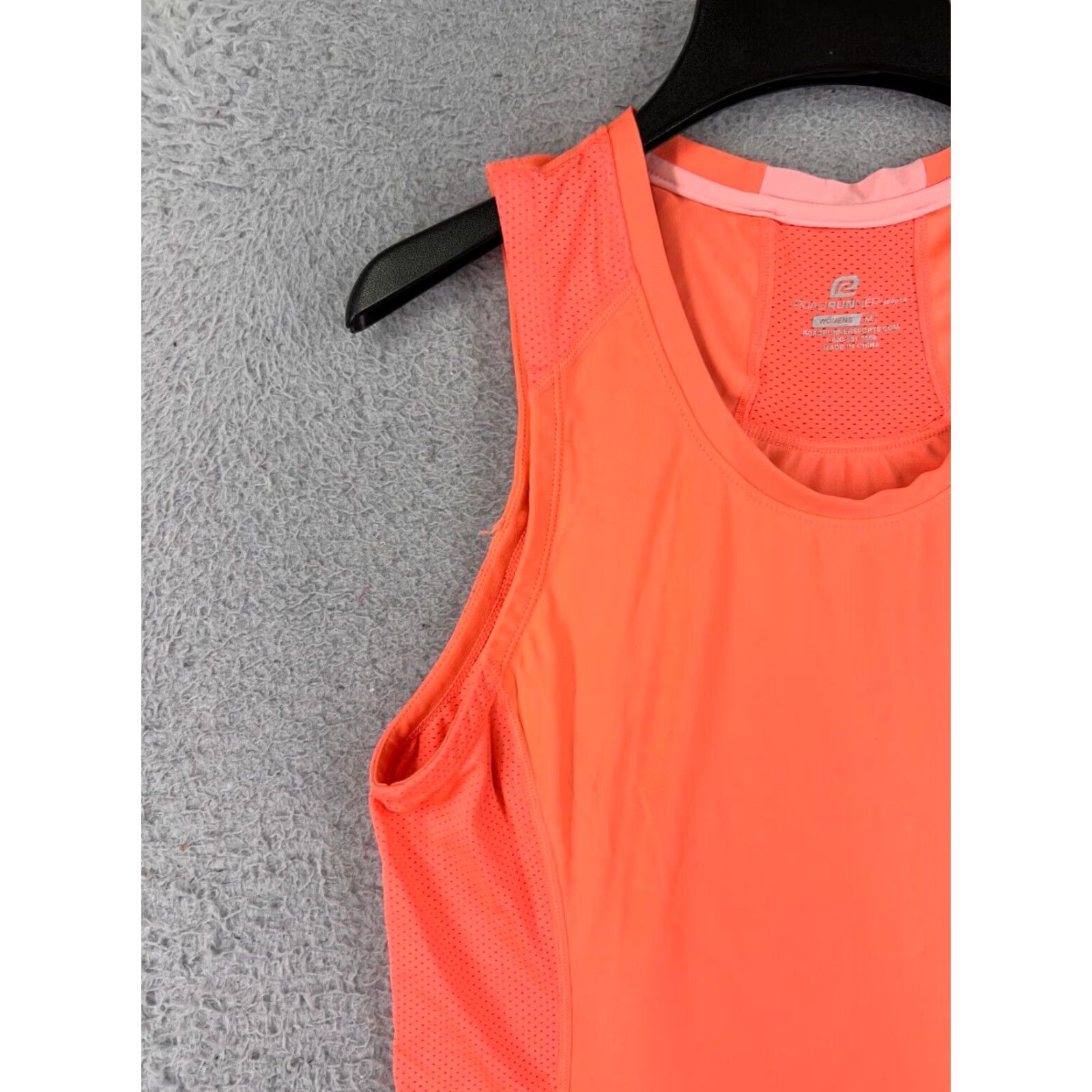 Vintage Roadrunner Shirt Womens Medium Orange High Visibility Tank Sleeveless Polyester Size M / US 6-8 / IT 42-44 - 5 Thumbnail