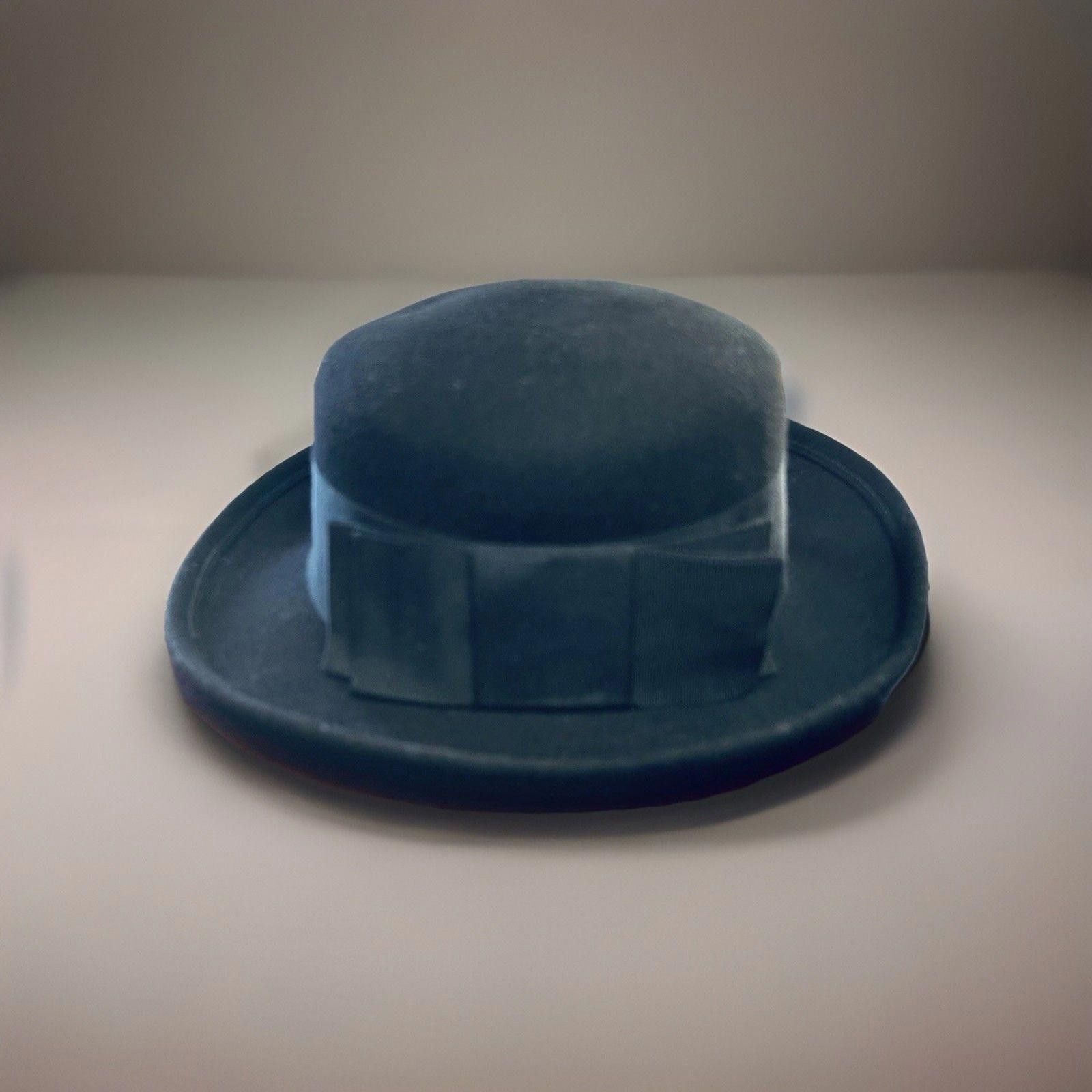 AGLINI Vintage Arlin 100% Wool Bowler Hat Derby Black Rolled Brim Size ONE SIZE - 1 Thumbnail