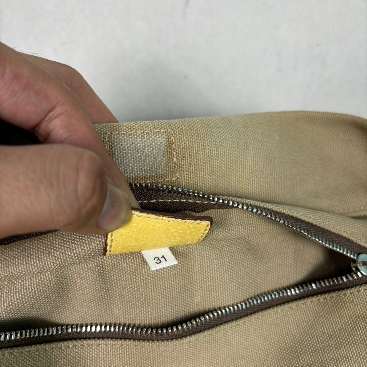 Prada Vintage 90s Prada Canvas Leather Tote Bag Triangle Logo Size ONE SIZE - 11 Thumbnail