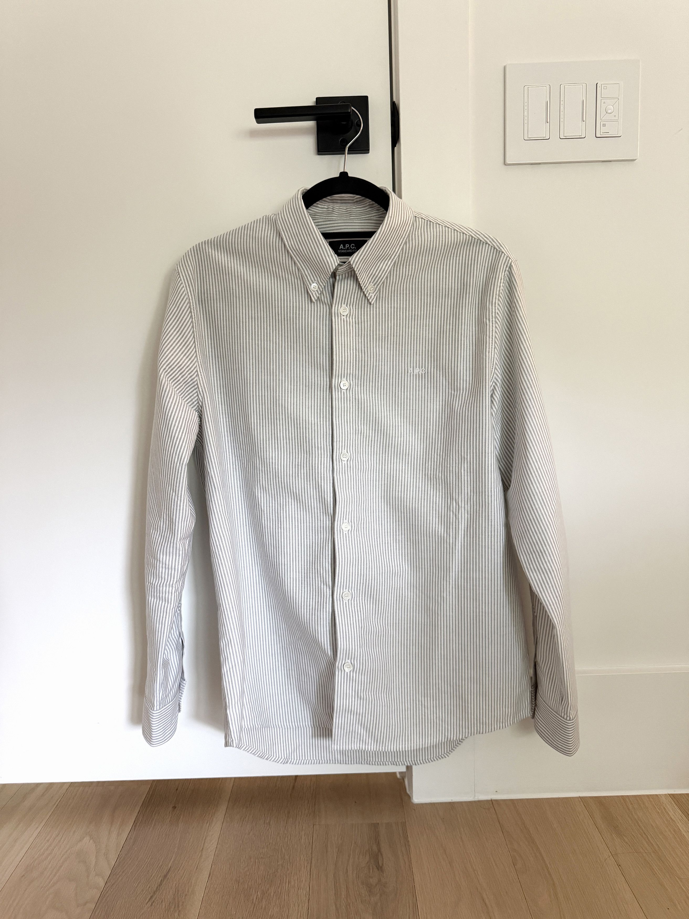 A.P.C. A.P.C. Greg Oxford Button Down Shirt - Gray Grey Size US XS / EU 42 / 0 - 1 Thumbnail