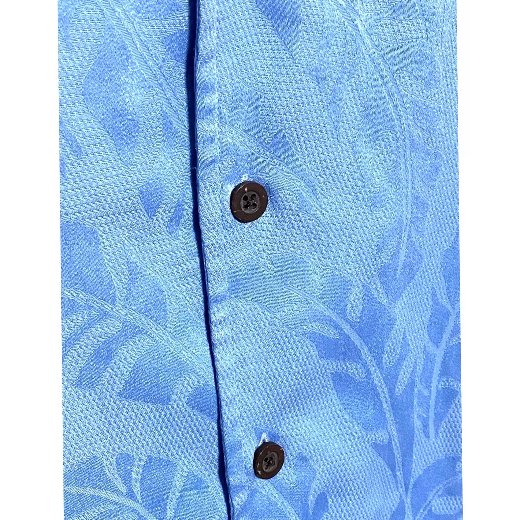 Vintage VINTAGE Island Passport Hawaiian Blue Button Shirt Men 3XL Resort Tropical Leaf Jacquard Size US XXL / EU 58 / 5 - 4 Thumbnail