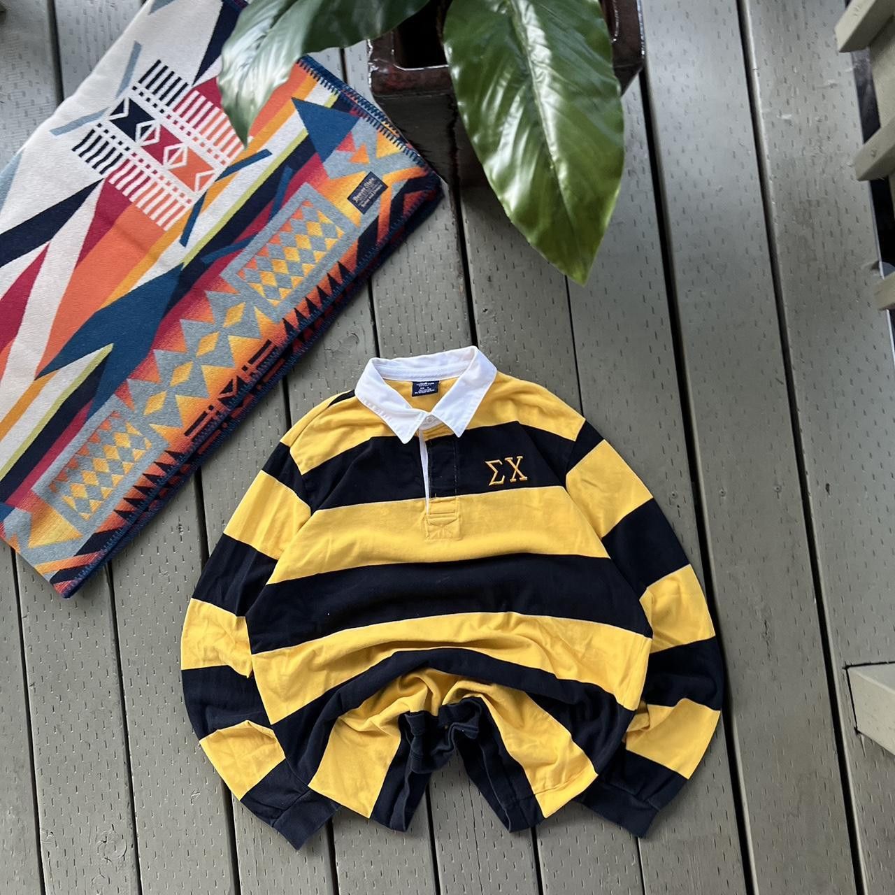 Vintage Vintage Rugby Polo Sigma Chi Striped Pullover Sweatshirt Size US XL / EU 56 / 4 - 5 Thumbnail