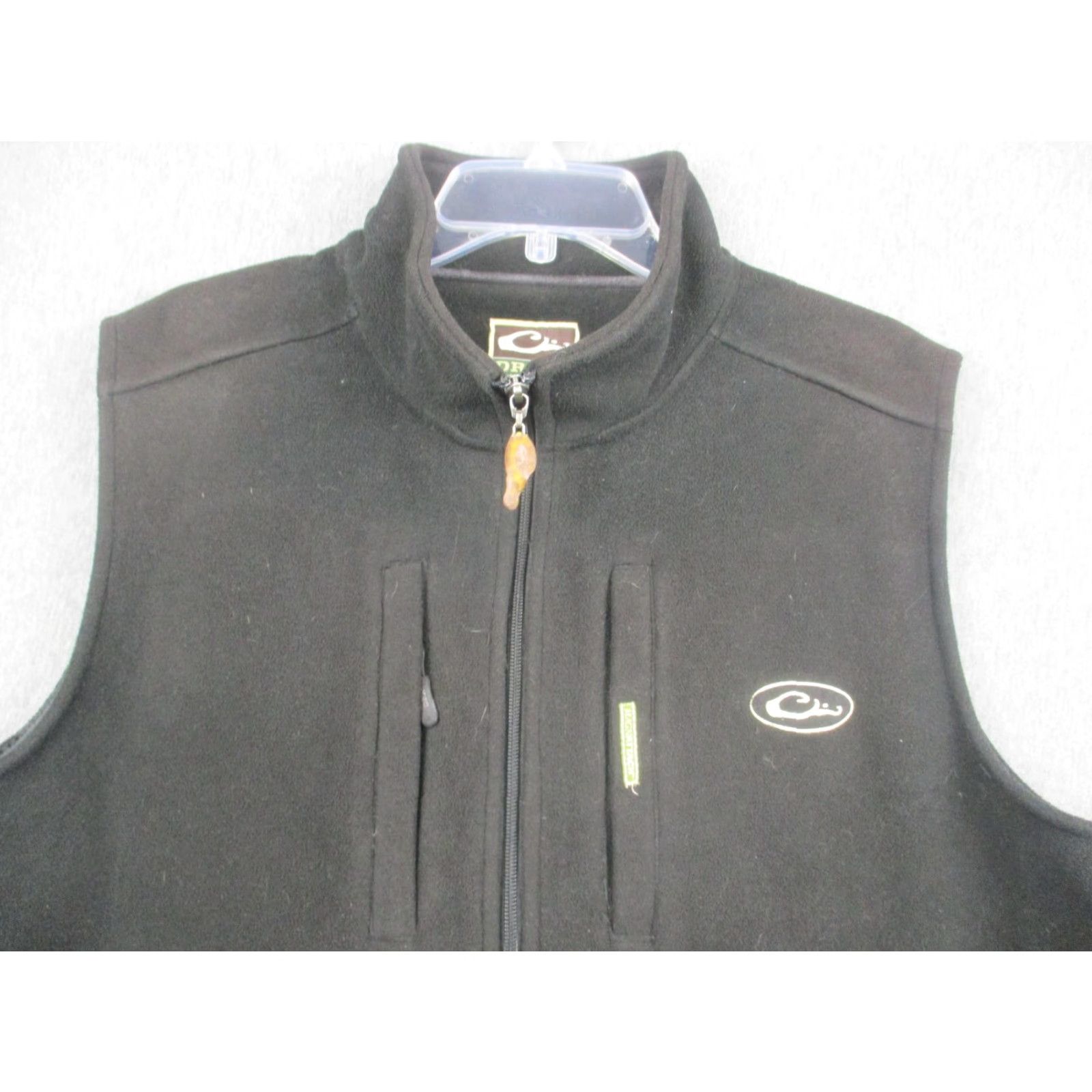 Vintage Drake Vest Mens Large Black Fleece Full Zip Hunting Pockets Outdoor Magnattach Pockets Zip Front Stand-Up Collar Quilted Polyester Lining Black Solid Size US L / EU 52-54 / 3 - 2 Thumbnail