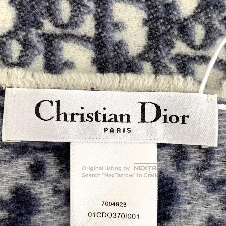 Dior Dior SizeU Blue old flower full print round neck cashmere t Size ONE SIZE - 6 Thumbnail