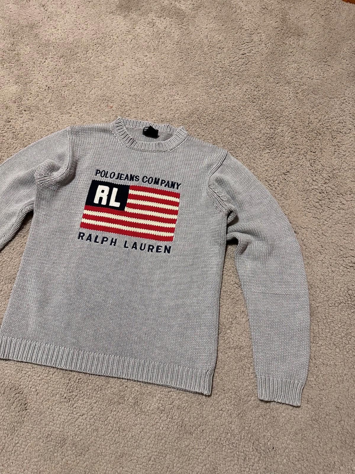 Polo Ralph Lauren Polo Jeans Ralph Lauren Heavyweight American Flag Sweater Size US L / EU 52-54 / 3 - 4 Thumbnail