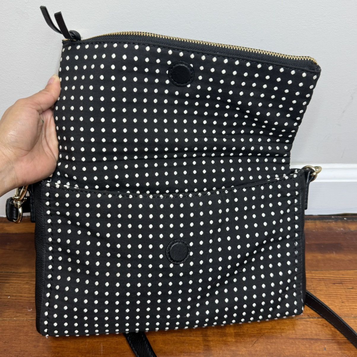 Kate Spade kate spade Black Polka Dot Fold-Over Crossbody Size ONE SIZE - 3 Thumbnail