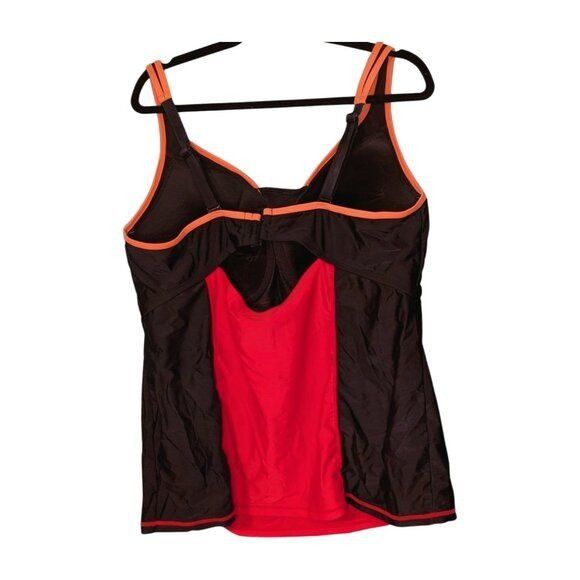 Other Plus Black and Pink Colorblock Tankini Top Bra Fit Size 3XL / US 20-22 - 3 Thumbnail