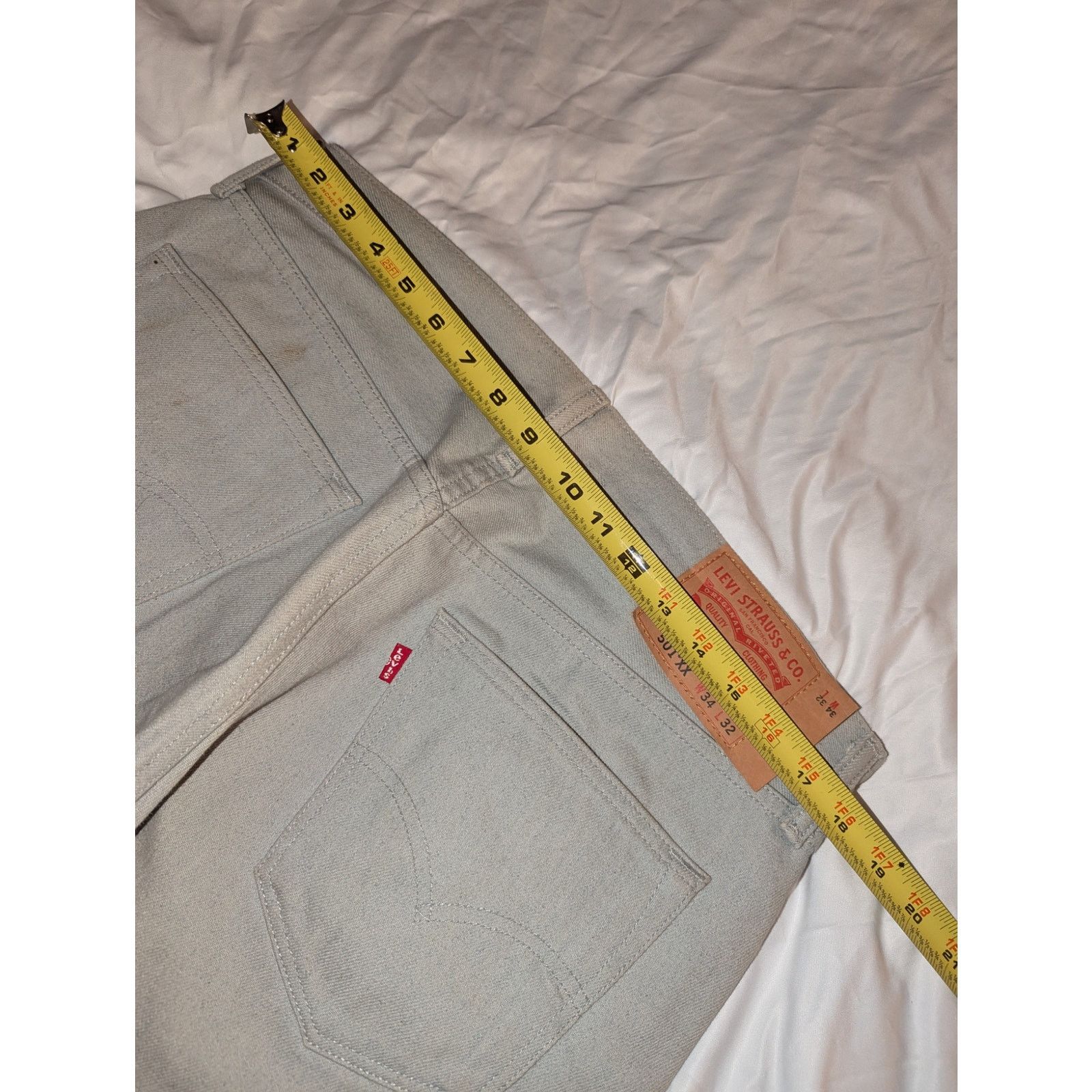 Evisu × Levi's × Seven 7 Levi's 501 Shrink to Fit Raw Denim Jeans 34-32 Light Gray Size US 34 / EU 50 - 11 Thumbnail