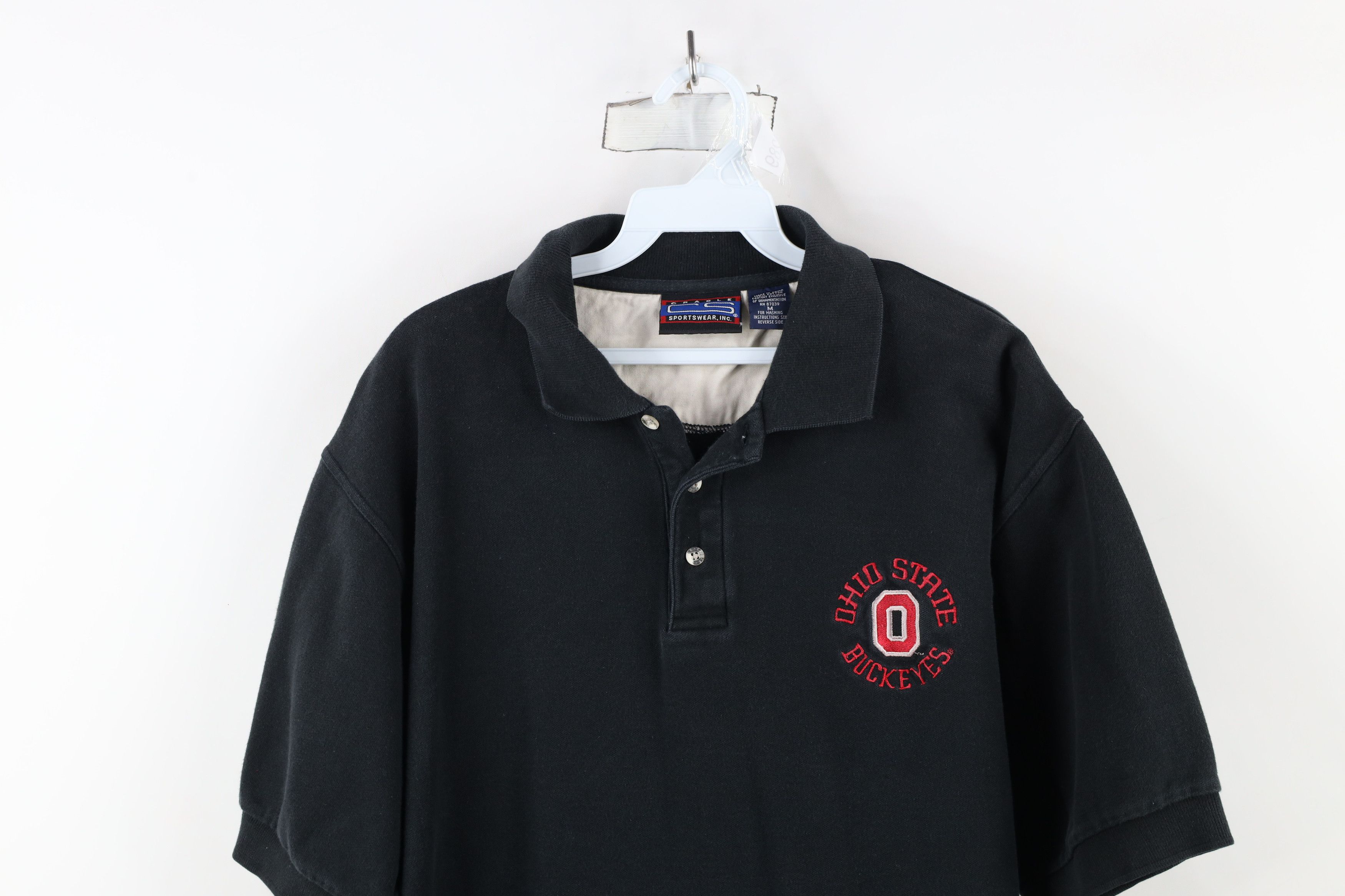 Vintage Vintage 90s Spell Ohio State University Football Polo Black Size US M / EU 48-50 / 2 - 2 Thumbnail