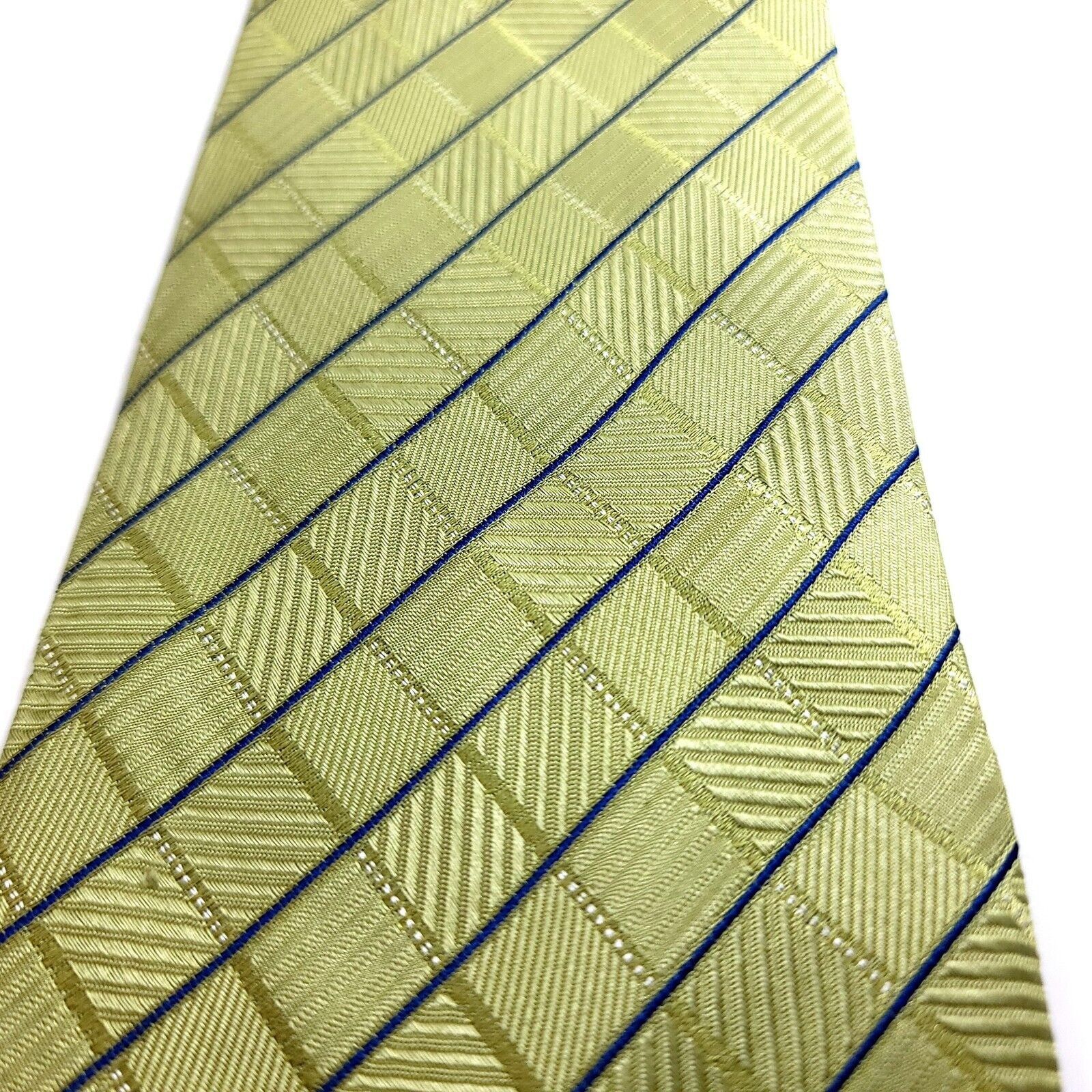Calvin Klein Calvin Klein Lime Green Blue Woven Plaid Wide Silk Tie Size ONE SIZE - 2 Thumbnail