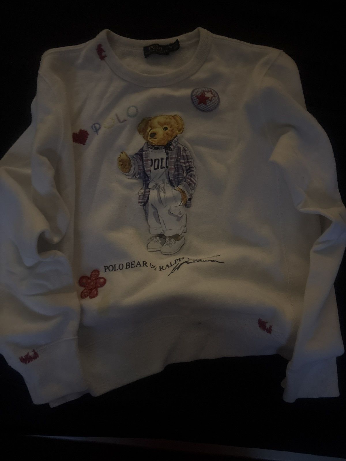 Polo Ralph Lauren WHITE OG POLO BEAR RALPH LAUREN SWEATER Size M / US 6-8 / IT 42-44 - 3 Thumbnail