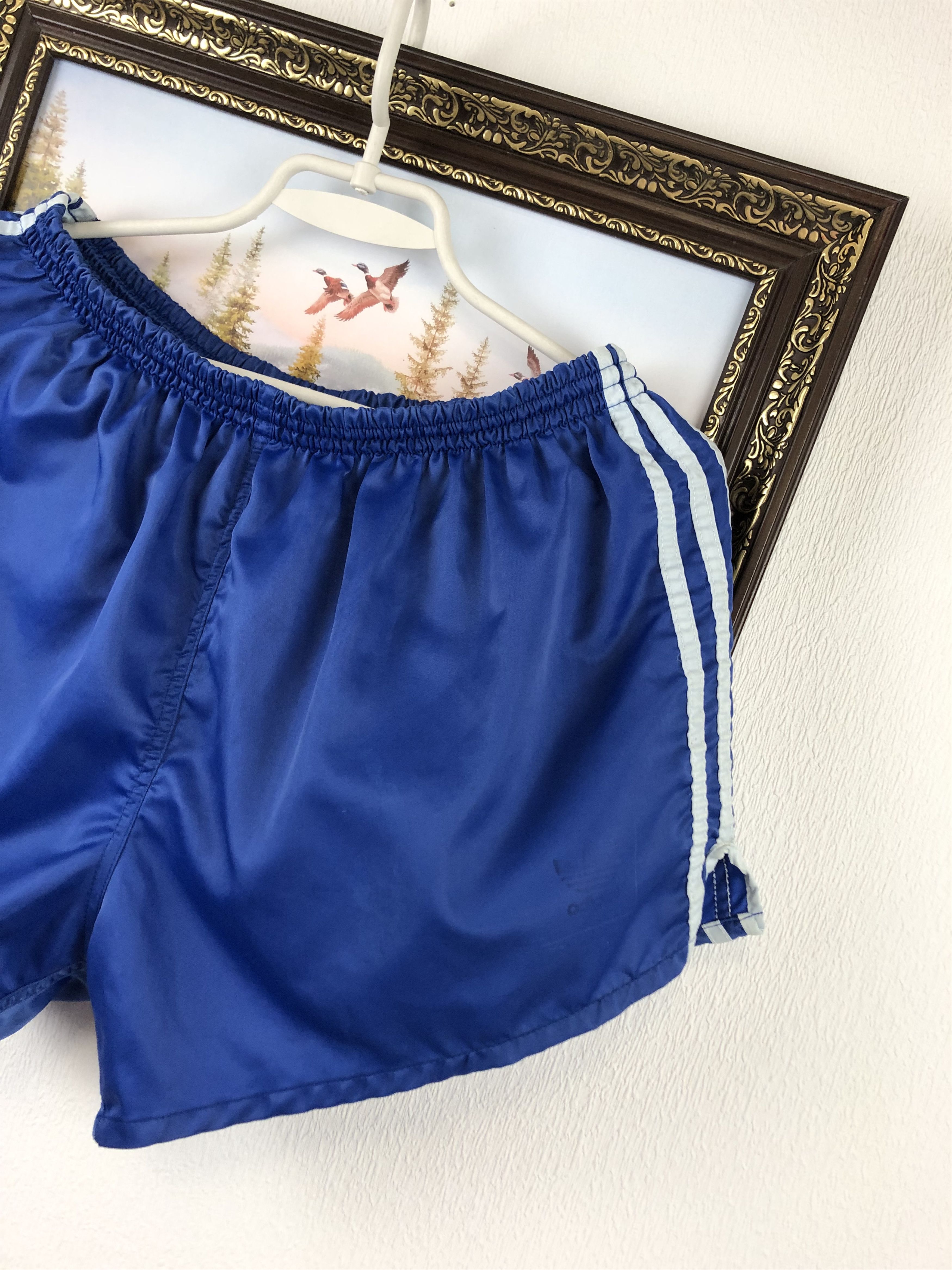 Adidas Vintage France Football Nylon Shorts Rare Soccer Blue Size US 34 / EU 50 - 3 Thumbnail