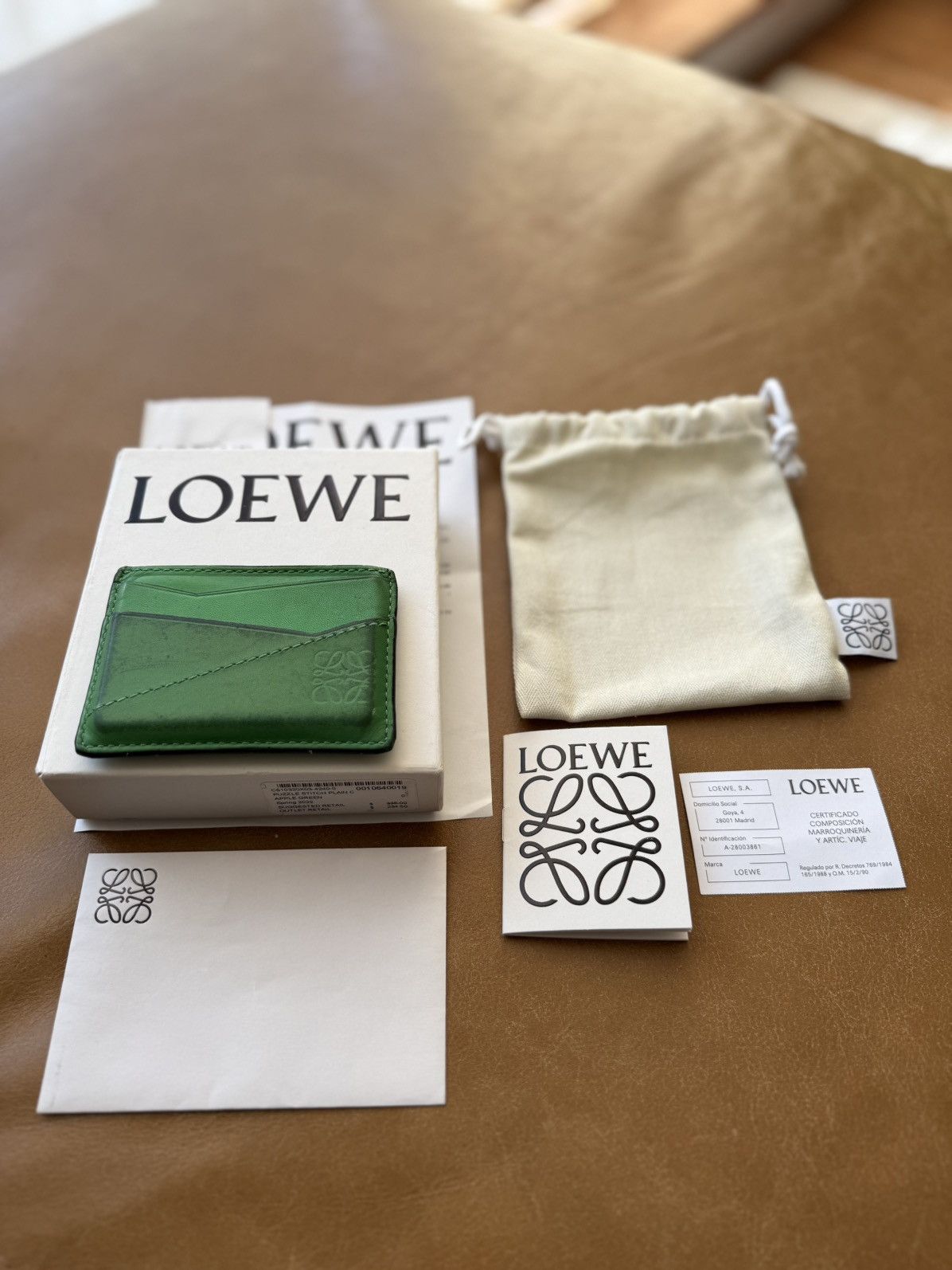 Loewe Loewe Puzzle Stitch Plain C Wallet Cardholder Apple Green Size ONE SIZE - 14 Thumbnail