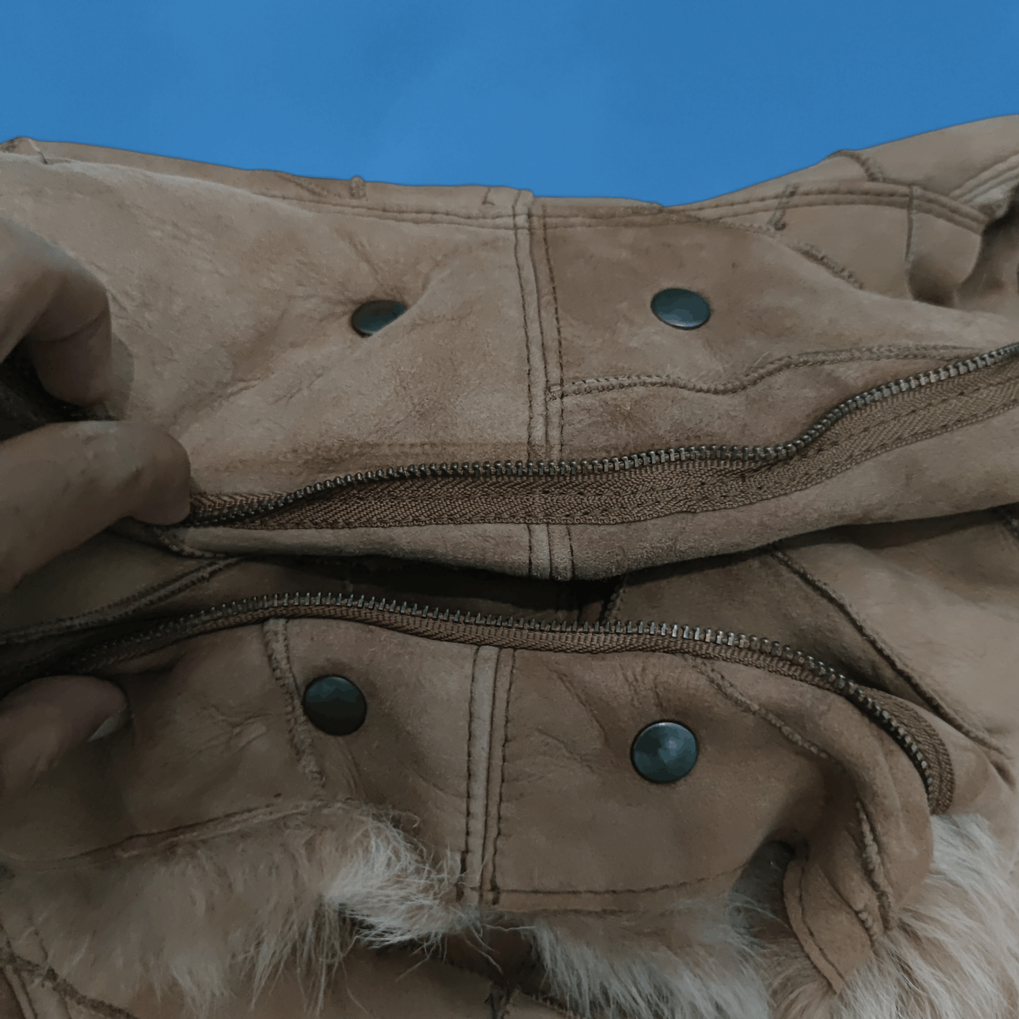 Tornado Mart Tornado Mart Patchwork Sheepskin Leather Fur Coat Jacket Size M / US 6-8 / IT 42-44 - 7 Thumbnail