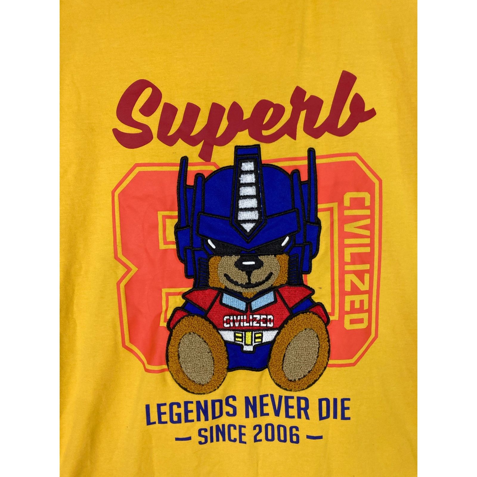 Other Civilized Bear Mens 2XL Yellow Tee Legends Never Die Graphic Size US XXL / EU 58 / 5 - 6 Thumbnail