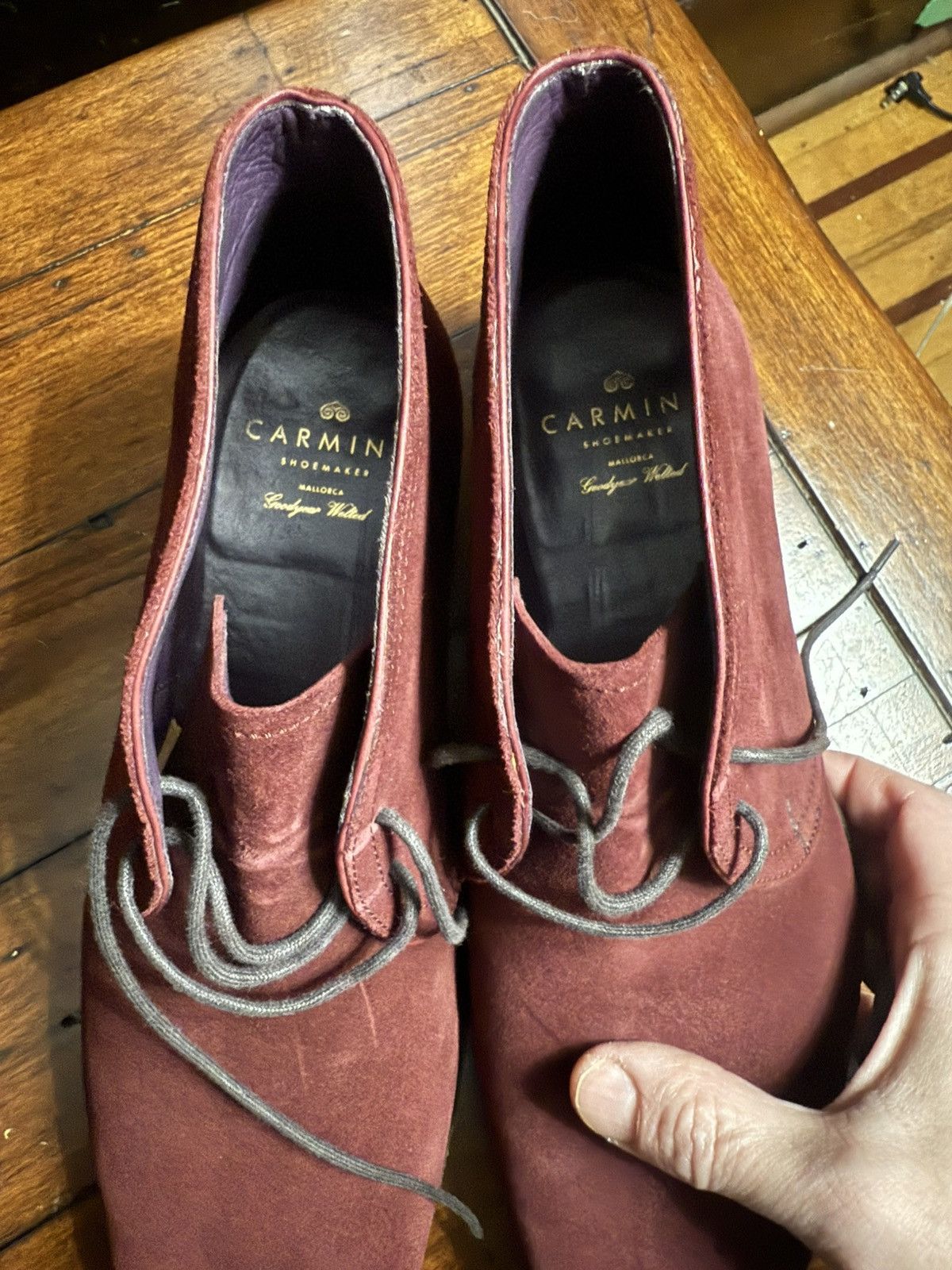 Carmina Carmina Chukka Boots Burgundy Suede (Uk size 7.5, NA 8.5) Size US 8.5 / EU 41-42 - 10 Thumbnail