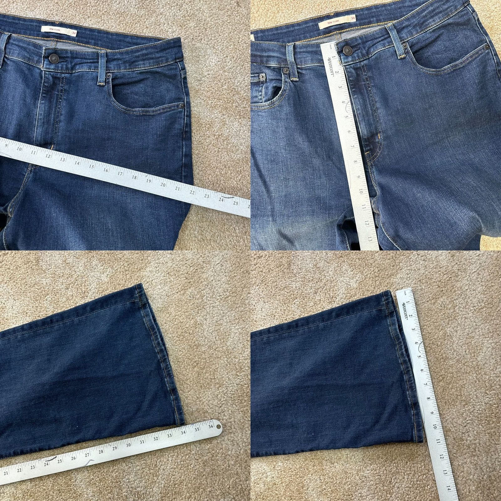Levi's Levi's 726 High Rise Flare Jeans Premium Women 34x34 Blue Denim Vintage: No Size 24" / US 00 / IT 34 - 9 Thumbnail