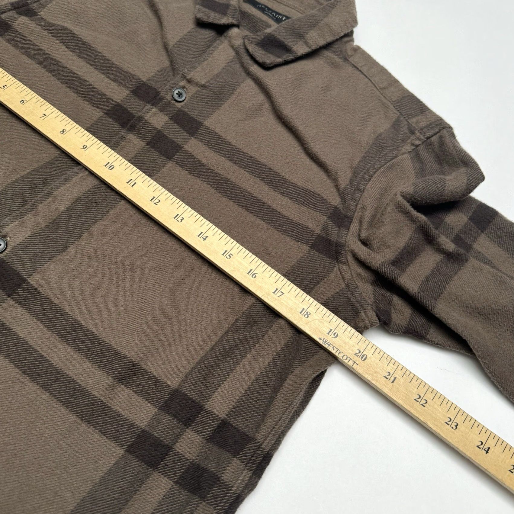 Allsaints ALLSAINTS Men’s Medium Brown Plaid Long Sleeve Button-Up Heavy Flannel Anchorage Size US M / EU 48-50 / 2 - 6 Thumbnail